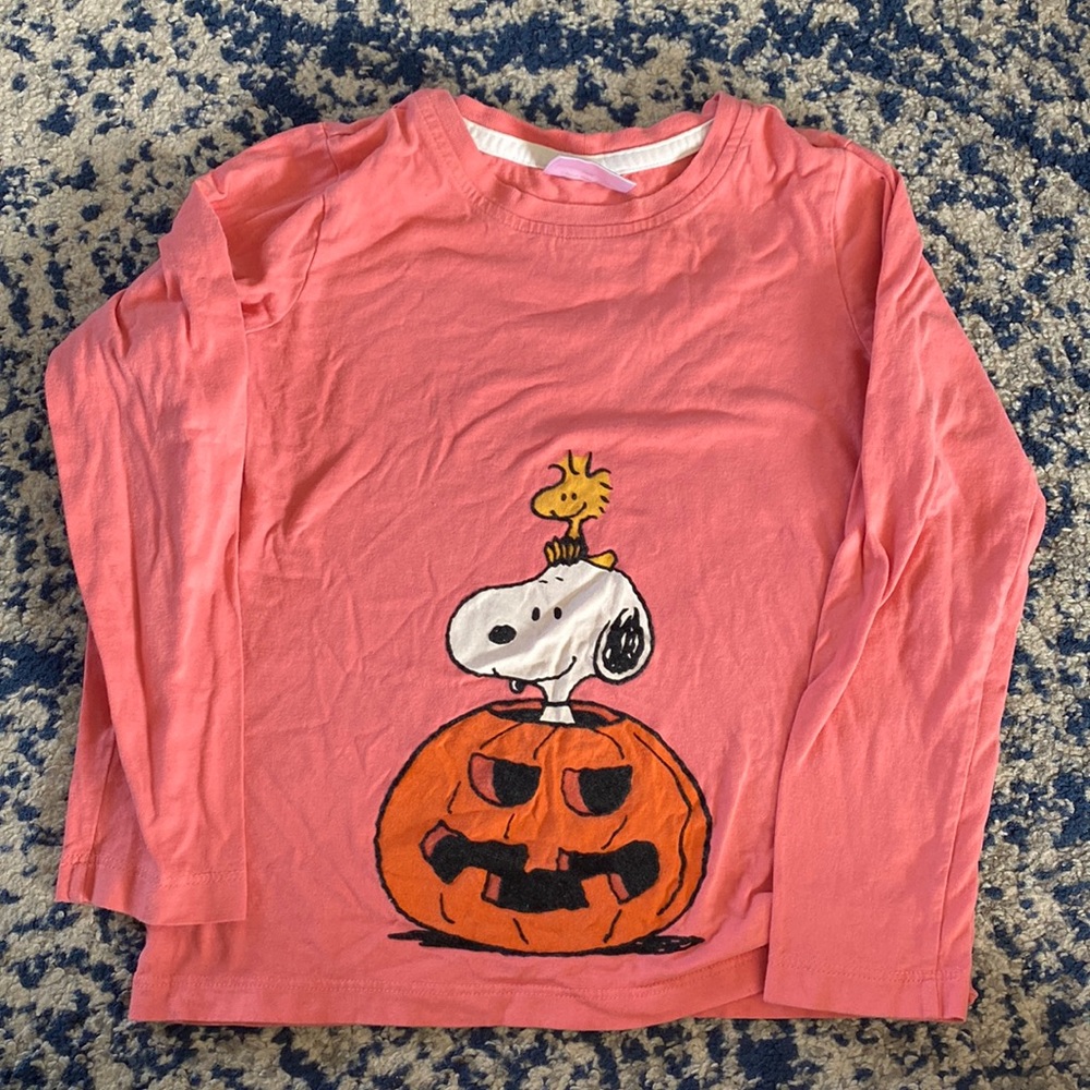 Hanna Andersson 120 6 7 peanuts pumpkin snoopy long sleeve